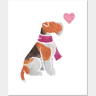 Watercolour Wire Fox Terrier Posters and Art